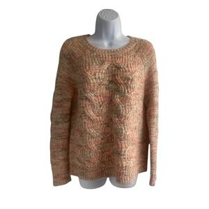 Talbots Women Multicolor Cable Knit Crew Neck Sweater Size Medium